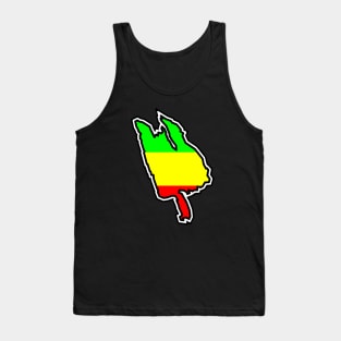 Thetis Island Silhouette in Rastafarian Flag Colours - Rasta - Thetis Island Tank Top